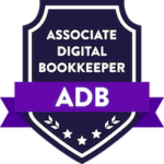 Associate Digital Bookkeeper Certification Badge: A professional emblem denoting expertise in digital bookkeeping. The badge signifies successful completion of the certification, showcasing competence in modern financial management practices. Ideal for individuals with a commitment to excellence in digital bookkeeping services.